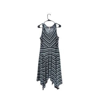 PerSeption Concept Black & White Chevron V-Neck Dress Size M EUC